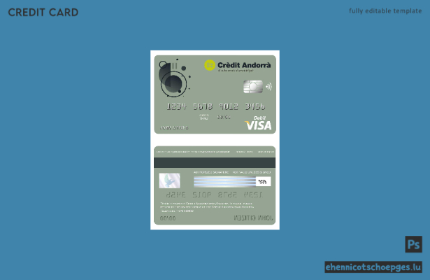 Andorra Credit Andorra Bank Visa-Karte – Beispielvorschau